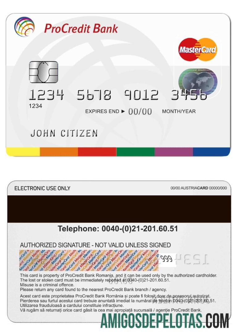 Romania ProCredit MasterCard template